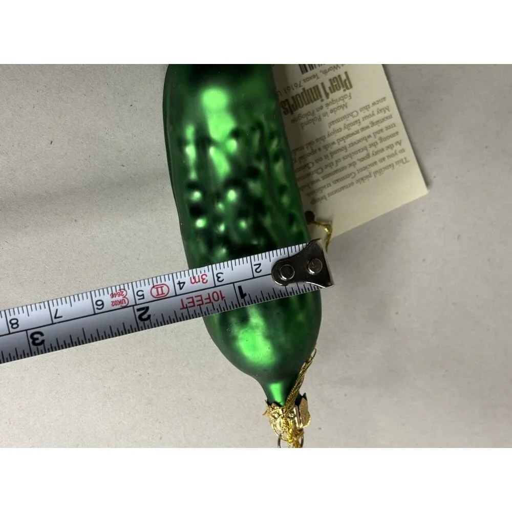 NWT Pier One 1 Imports Glass Christmas Pickle With Story 4.75” Made In Poland